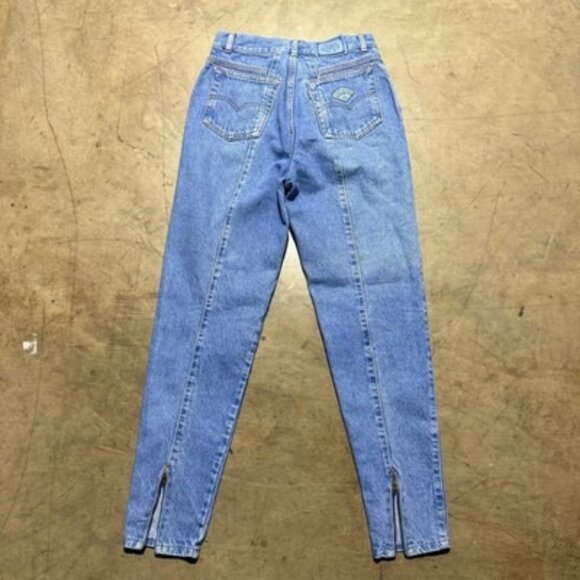 Vintage 90s Levi’s Native Blue High Waist Taper Light Wash Denim Jeans Size 9 Jr - Picture 1 of 14